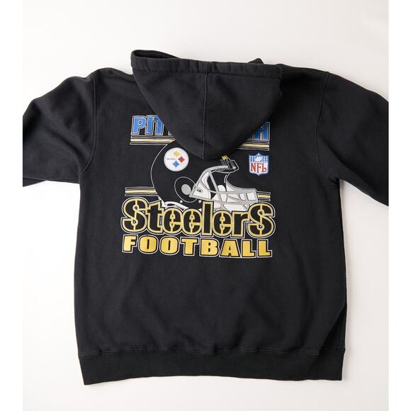 Vintage Y2K Pittsburgh Steelers Hoodie Mens L Black NFL Football Graphic 2000s - Picture 8 of 10